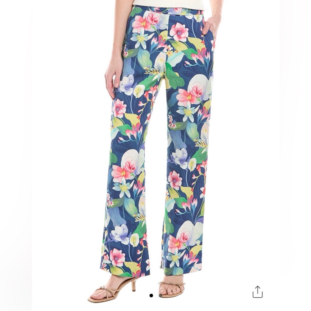 NWT J. McLaughlin Broderick Floral Wide-Leg Pants